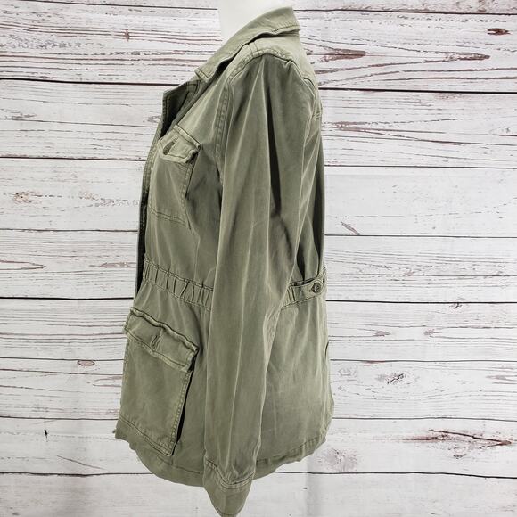 Lucky Brand Women's Green Cotton Blend Pockets Button Up Jacket Size Medium - Picture 3 of 13